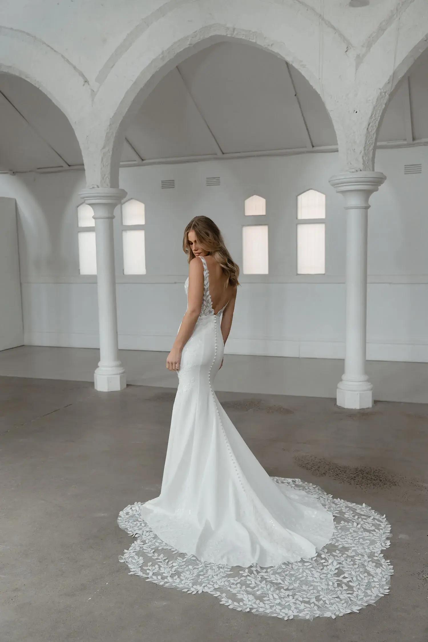 The Power of Back Details: Captivating Backless Wedding Dresses Image